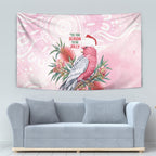 Pink Galah Christmas Australia Tapestry Watercolor Painting Aboriginal Art