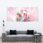 Pink Galah Christmas Australia Tapestry Watercolor Painting Aboriginal Art