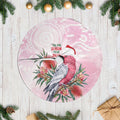 Pink Galah Christmas Australia Tree Skirt Watercolor Painting Aboriginal Art