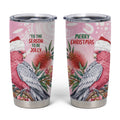 Pink Galah Christmas Australia Tumbler Cup Watercolor Painting Aboriginal Art
