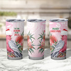 Pink Galah Christmas Australia Tumbler Cup Watercolor Painting Aboriginal Art