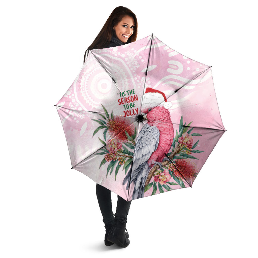 Pink Galah Christmas Australia Umbrella Watercolor Painting Aboriginal Art
