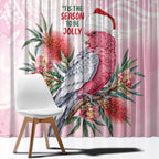 Pink Galah Christmas Australia Window Curtain Watercolor Painting Aboriginal Art
