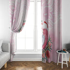 Pink Galah Christmas Australia Window Curtain Watercolor Painting Aboriginal Art