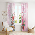 Pink Galah Christmas Australia Window Curtain Watercolor Painting Aboriginal Art