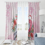 Pink Galah Christmas Australia Window Curtain Watercolor Painting Aboriginal Art