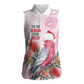 Pink Galah Christmas Australia Women Sleeveless Polo Shirt Watercolor Painting Aboriginal Art