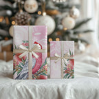 Pink Galah Christmas Australia Wrapping Paper Watercolor Painting Aboriginal Art