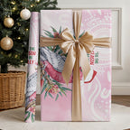 Pink Galah Christmas Australia Wrapping Paper Watercolor Painting Aboriginal Art