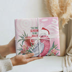 Pink Galah Christmas Australia Wrapping Paper Watercolor Painting Aboriginal Art