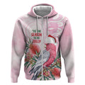 Pink Galah Christmas Australia Zip Hoodie Watercolor Painting Aboriginal Art
