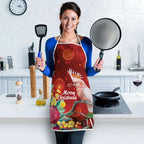 Australia Pink Cockatoo Christmas Apron Aussie Native Flowers Merry Xmas - Red - Aussie Hoodie