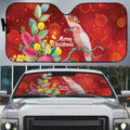 Australia Pink Cockatoo Christmas Auto Sun Shade Aussie Native Flowers Merry Xmas - Red - Aussie Hoodie