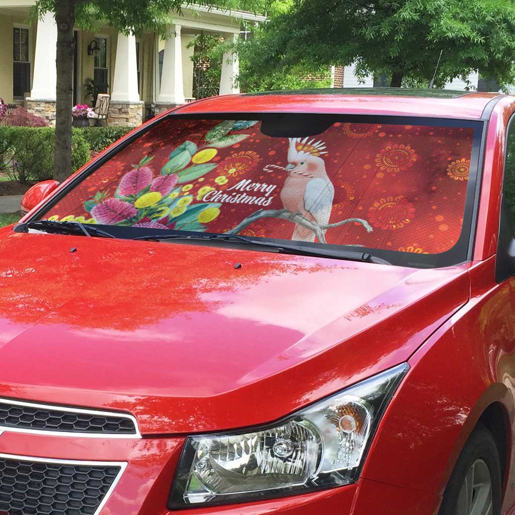 Australia Pink Cockatoo Christmas Auto Sun Shade Aussie Native Flowers Merry Xmas - Red - Aussie Hoodie