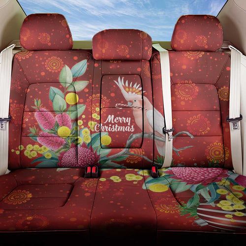 Australia Pink Cockatoo Christmas Back Car Seat Cover Aussie Native Flowers Merry Xmas - Red - Aussie Hoodie