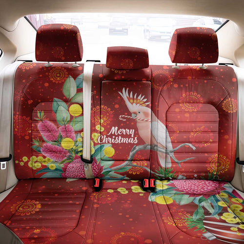 Australia Pink Cockatoo Christmas Back Car Seat Cover Aussie Native Flowers Merry Xmas - Red - Aussie Hoodie