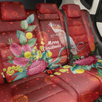 Australia Pink Cockatoo Christmas Back Car Seat Cover Aussie Native Flowers Merry Xmas - Red - Aussie Hoodie