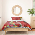 Australia Pink Cockatoo Christmas Bedding Set Aussie Native Flowers Merry Xmas - Red - Aussie Hoodie