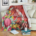 Australia Pink Cockatoo Christmas Blanket Aussie Native Flowers Merry Xmas - Red - Aussie Hoodie