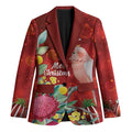 Australia Pink Cockatoo Christmas Blazer Aussie Native Flowers Merry Xmas - Red - Aussie Hoodie