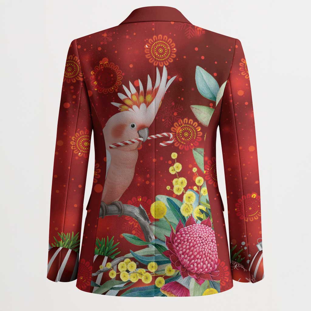 Australia Pink Cockatoo Christmas Blazer Aussie Native Flowers Merry Xmas - Red - Aussie Hoodie