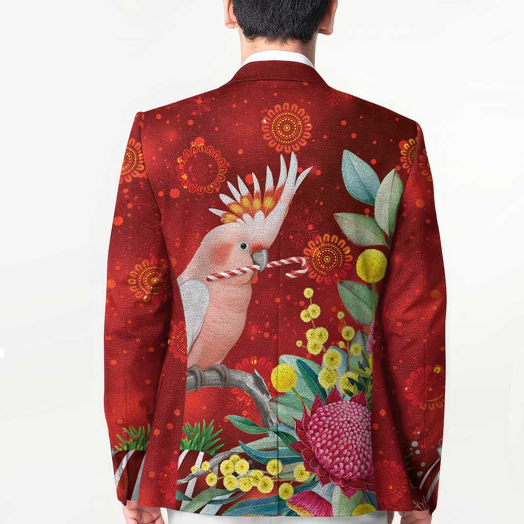 Australia Pink Cockatoo Christmas Blazer Aussie Native Flowers Merry Xmas - Red - Aussie Hoodie
