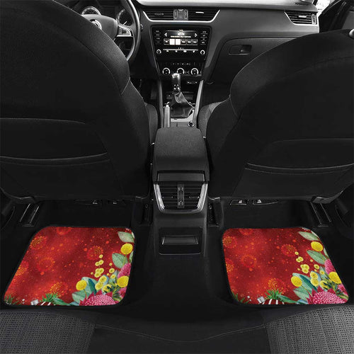 Australia Pink Cockatoo Christmas Car Mats Aussie Native Flowers Merry Xmas - Red - Aussie Hoodie