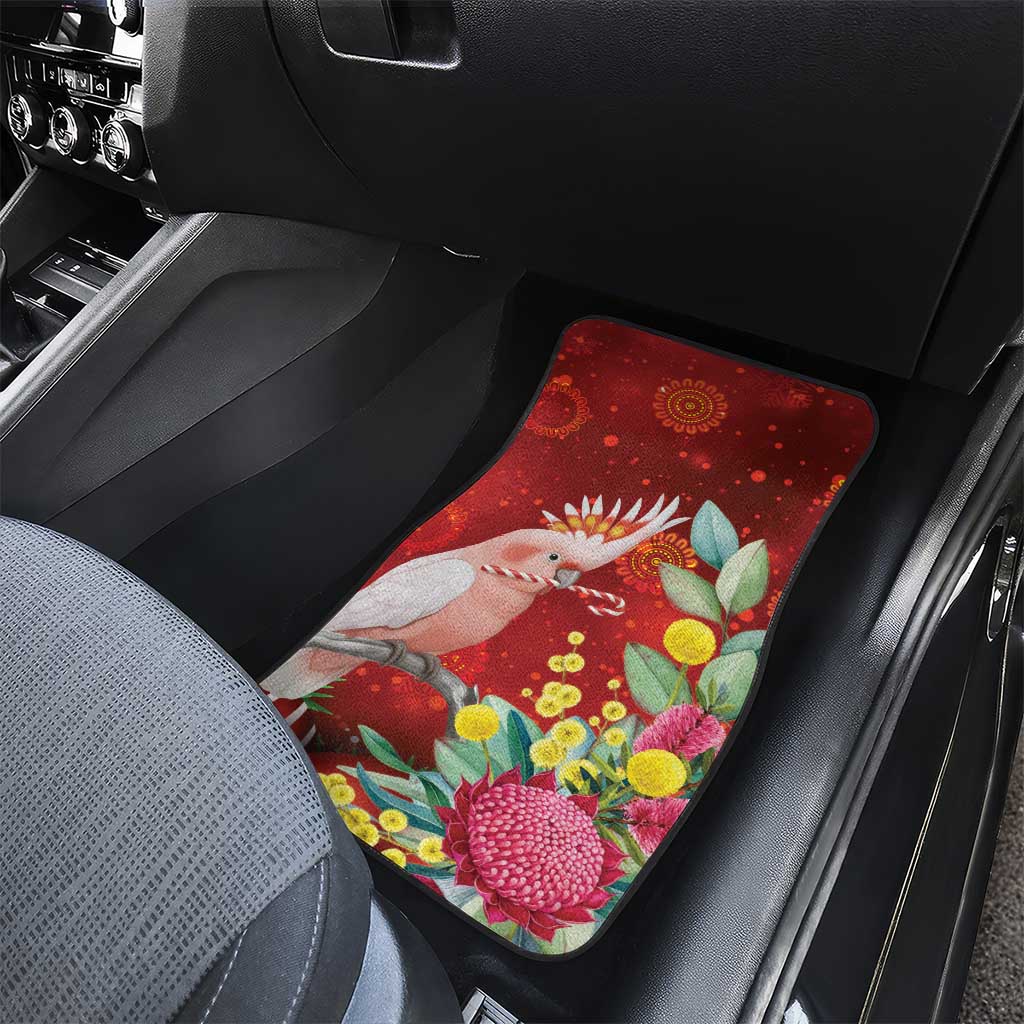 Australia Pink Cockatoo Christmas Car Mats Aussie Native Flowers Merry Xmas - Red - Aussie Hoodie