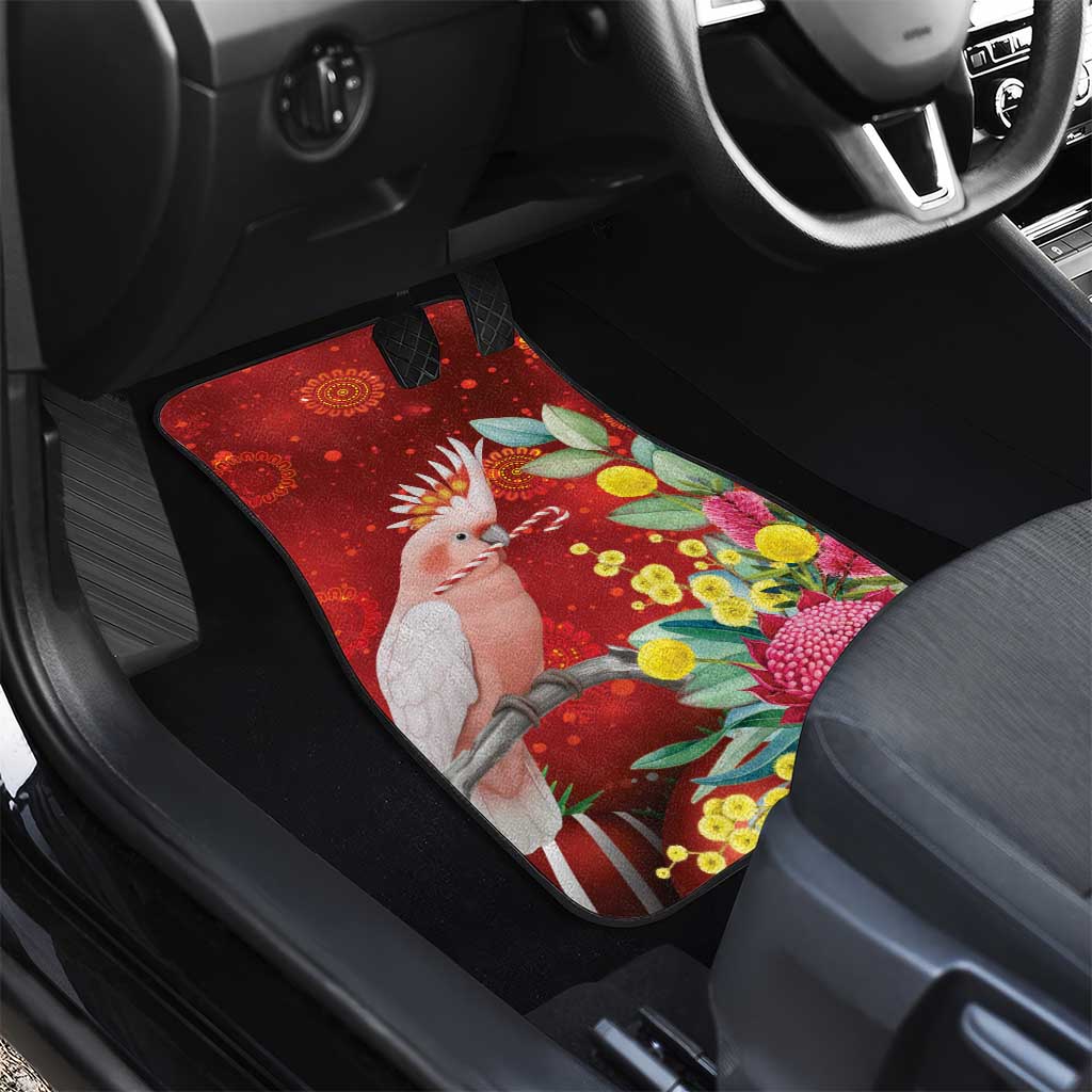 Australia Pink Cockatoo Christmas Car Mats Aussie Native Flowers Merry Xmas - Red - Aussie Hoodie