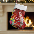 Australia Pink Cockatoo Christmas Stocking Aussie Native Flowers Merry Xmas - Red - Aussie Hoodie