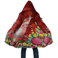Australia Pink Cockatoo Christmas Cloak Aussie Native Flowers Merry Xmas - Red - Aussie Hoodie
