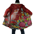 Australia Pink Cockatoo Christmas Cloak Aussie Native Flowers Merry Xmas - Red - Aussie Hoodie