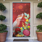 Australia Pink Cockatoo Christmas Door Cover Aussie Native Flowers Merry Xmas - Red - Aussie Hoodie