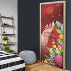 Australia Pink Cockatoo Christmas Door Cover Aussie Native Flowers Merry Xmas - Red - Aussie Hoodie