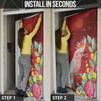 Australia Pink Cockatoo Christmas Door Cover Aussie Native Flowers Merry Xmas - Red - Aussie Hoodie