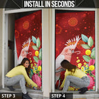 Australia Pink Cockatoo Christmas Door Cover Aussie Native Flowers Merry Xmas - Red - Aussie Hoodie