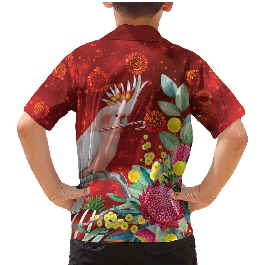 Australia Pink Cockatoo Christmas Family Matching Mermaid Dress and Hawaiian Shirt Aussie Native Flowers Merry Xmas - Red - Aussie Hoodie