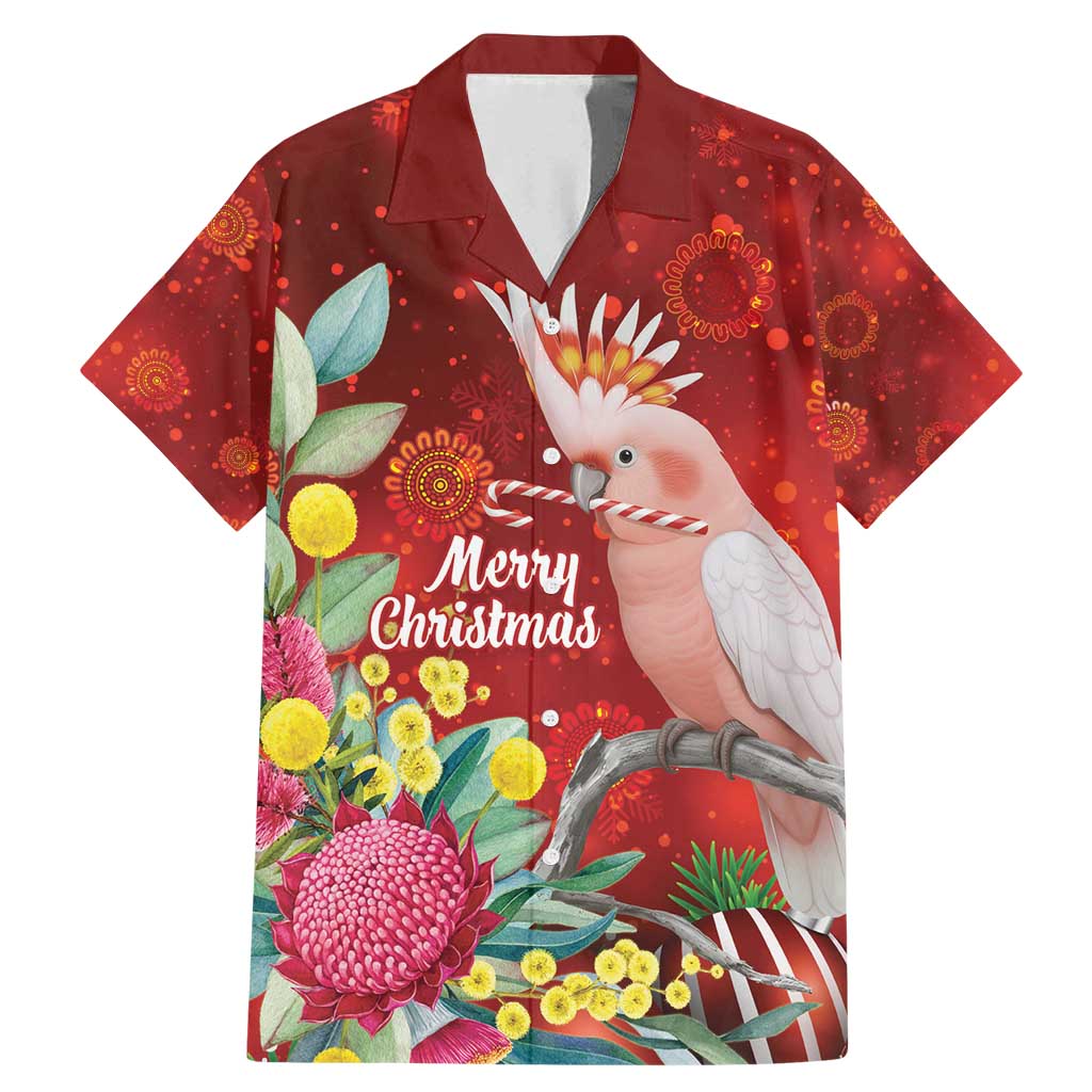 Australia Pink Cockatoo Christmas Family Matching Mermaid Dress and Hawaiian Shirt Aussie Native Flowers Merry Xmas - Red - Aussie Hoodie