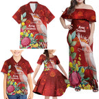 Australia Pink Cockatoo Christmas Family Matching Off Shoulder Maxi Dress and Hawaiian Shirt Aussie Native Flowers Merry Xmas - Red - Aussie Hoodie