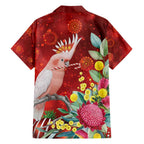 Australia Pink Cockatoo Christmas Family Matching Off Shoulder Maxi Dress and Hawaiian Shirt Aussie Native Flowers Merry Xmas - Red - Aussie Hoodie
