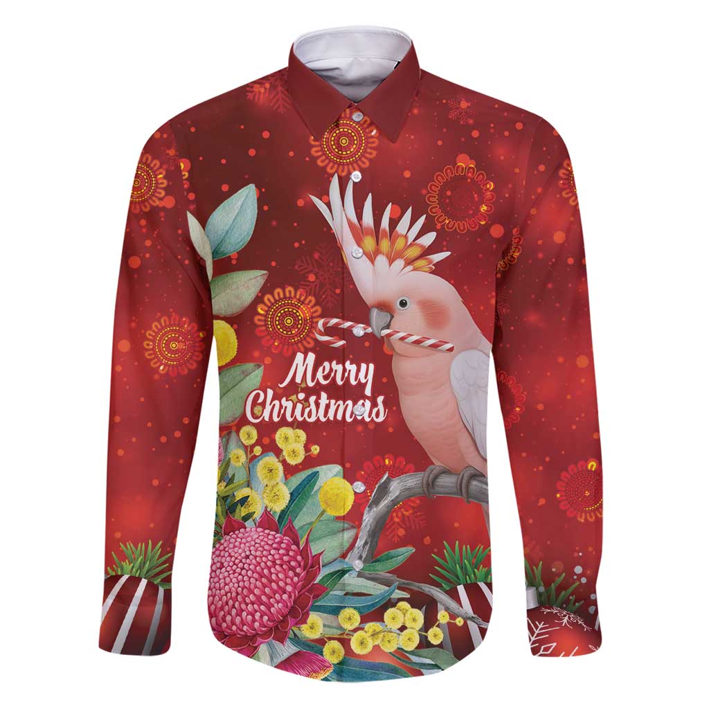Australia Pink Cockatoo Christmas Family Matching Puletasi and Hawaiian Shirt Aussie Native Flowers Merry Xmas - Red - Aussie Hoodie