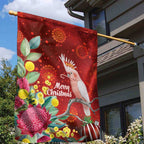 Australia Pink Cockatoo Christmas Garden Flag Aussie Native Flowers Merry Xmas - Red - Aussie Hoodie