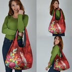 Australia Pink Cockatoo Christmas Grocery Bag Aussie Native Flowers Merry Xmas - Red - Aussie Hoodie