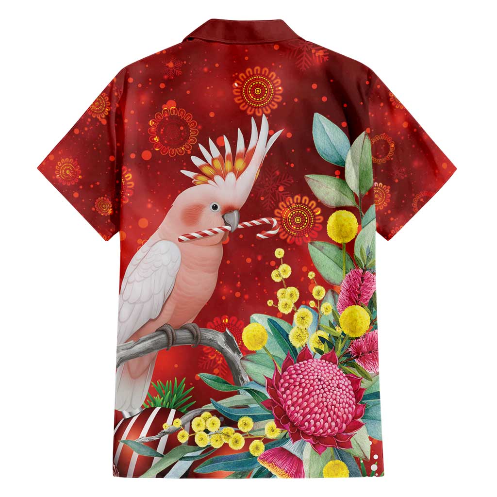 Australia Pink Cockatoo Christmas Hawaiian Shirt Aussie Native Flowers Merry Xmas - Red - Aussie Hoodie