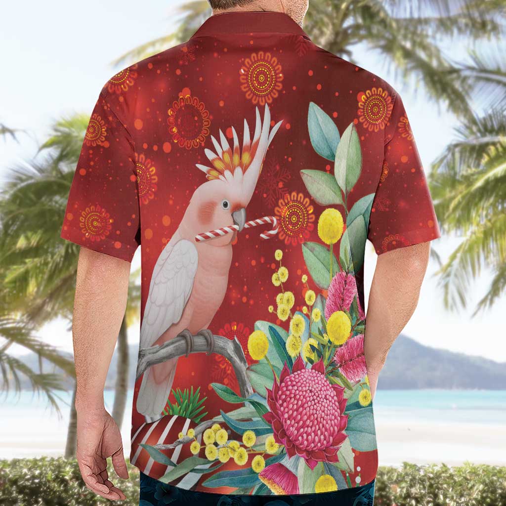 Australia Pink Cockatoo Christmas Hawaiian Shirt Aussie Native Flowers Merry Xmas - Red - Aussie Hoodie