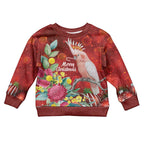 Australia Pink Cockatoo Christmas Kid Ugly Christmas Sweater Aussie Native Flowers Merry Xmas - Red - Aussie Hoodie
