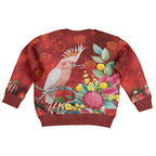 Australia Pink Cockatoo Christmas Kid Ugly Christmas Sweater Aussie Native Flowers Merry Xmas - Red - Aussie Hoodie