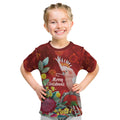 Australia Pink Cockatoo Christmas Kid T Shirt Aussie Native Flowers Merry Xmas - Red - Aussie Hoodie