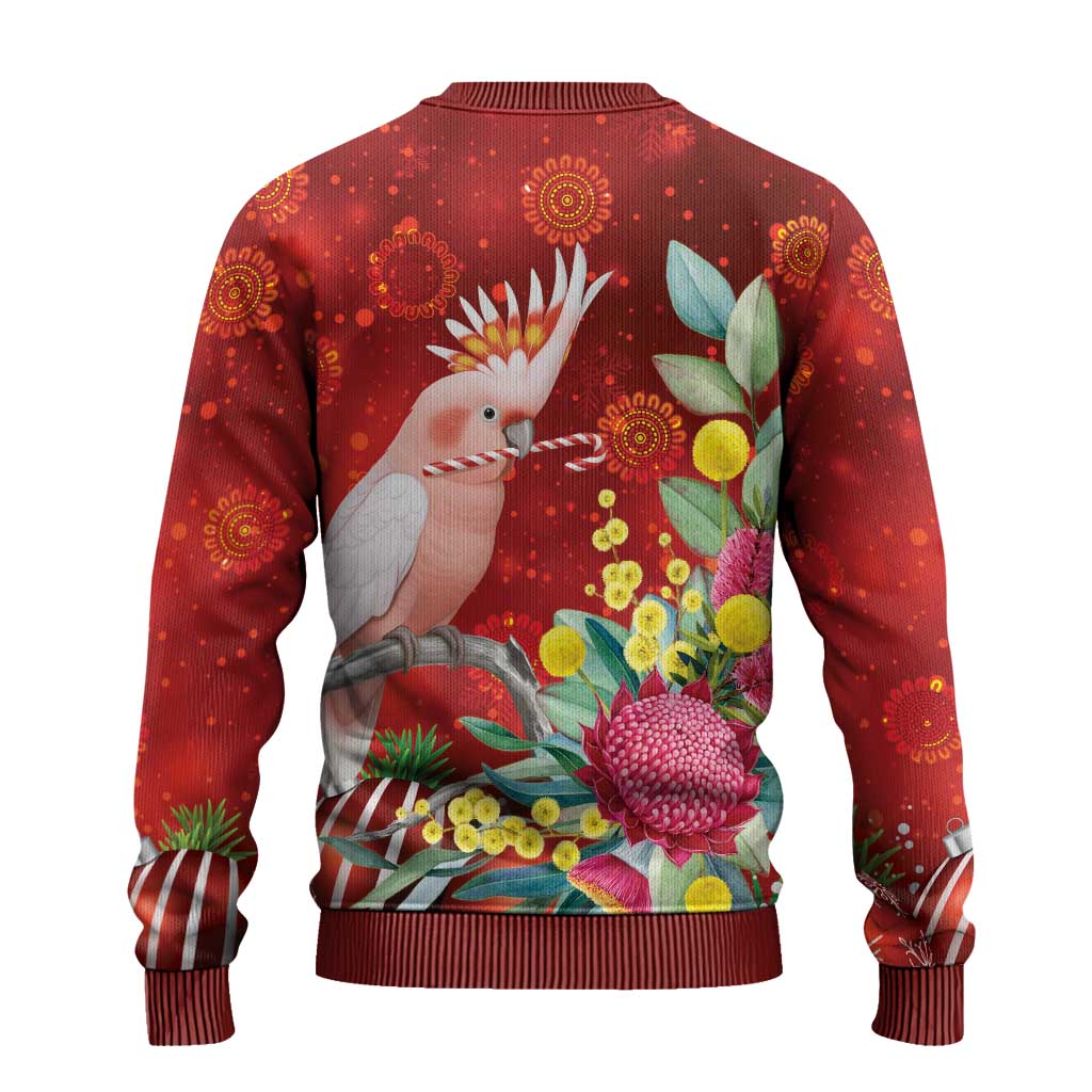 Australia Pink Cockatoo Christmas Ugly Christmas Sweater Aussie Native Flowers Merry Xmas - Red - Aussie Hoodie