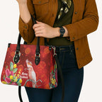 Australia Pink Cockatoo Christmas Leather Bag Aussie Native Flowers Merry Xmas - Red - Aussie Hoodie